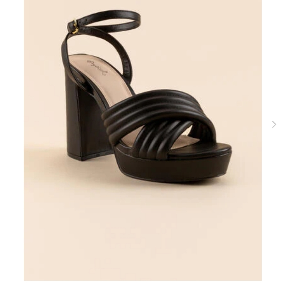 Qupid Quilted platform high heels